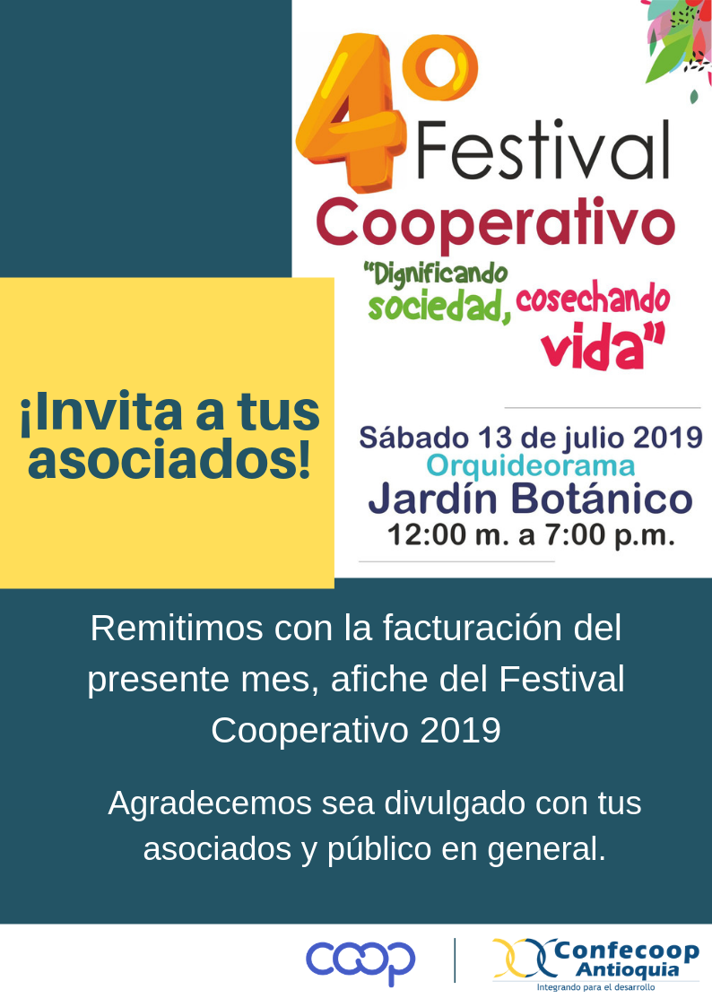 Divulga el Festival Cooperativo en tu Cooperativa | Confecoop Antioquia